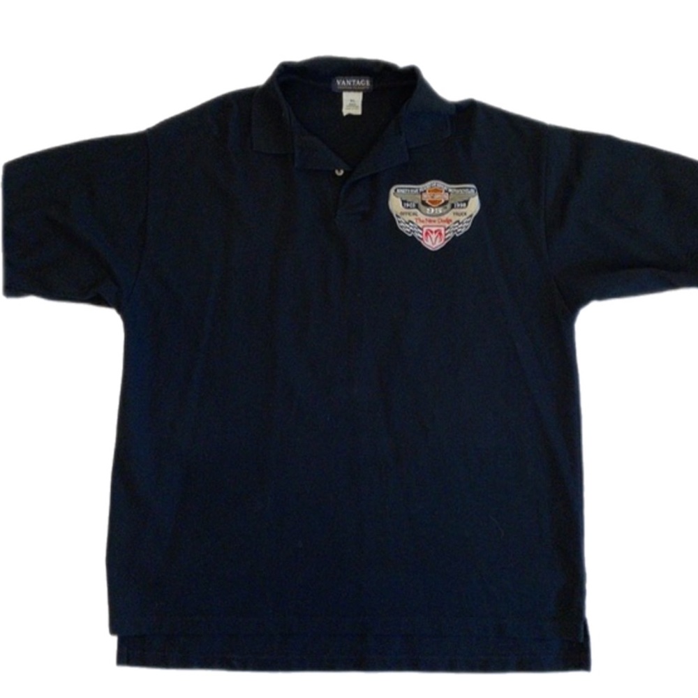 Vintage 1998 Harley Davidson Dodge Truck Polo Shirt Vantage Custom Classics